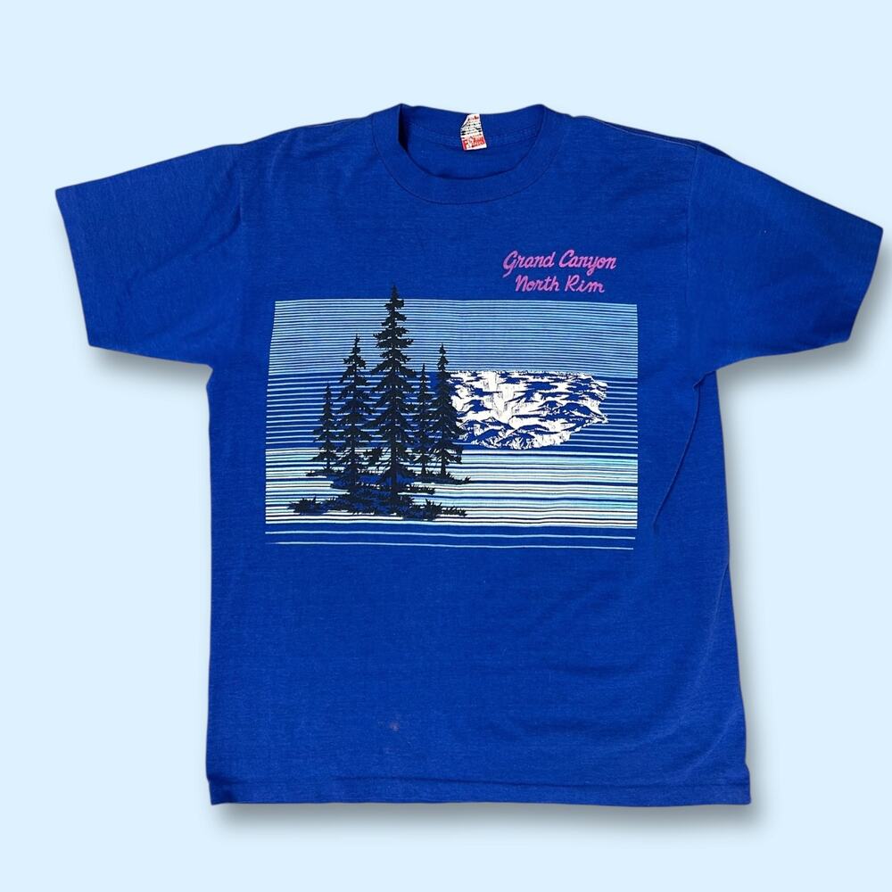 Vintage 80s Grand Canyon Arizona Souvenir Tee XL Blue Single Stitch